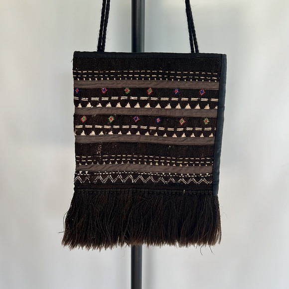 Fringed Woven Boho Shoulder Bag - Picture 4 of 4